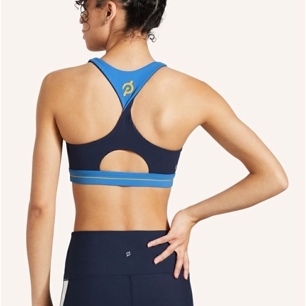 Peloton Cadent Twist Back Sports Bra Navy workout‎ Biking Cycling Medium - Picture 3 of 7